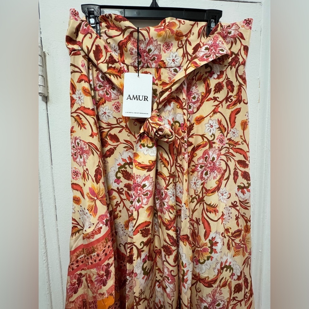 $498 NEW AMUR Nova Paisley Silk Wrap Maxi Skirt Size 4 - Picture 6 of 7